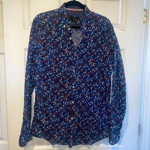 Zara’s slim fit unique pattern mens dress shirt size large